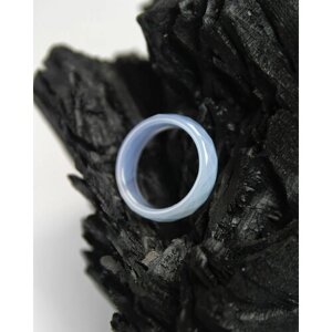 Кольцо-кулон Grow'N Up Кольцо из натурального камня Голубой агат, граненое, для душевного равновесия, размер 17-18, агат, размер 18