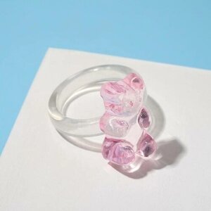 Кольцо-кулон GrowUp, нержавеющая сталь, пластик, размер 17, мультиколор, розовый