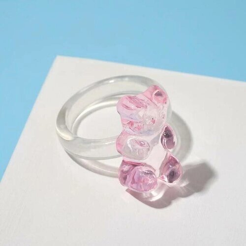 Кольцо-кулон GrowUp, нержавеющая сталь, пластик, размер 17, мультиколор, розовый