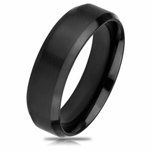 Кольцо обручальное, размер 17.5, черный