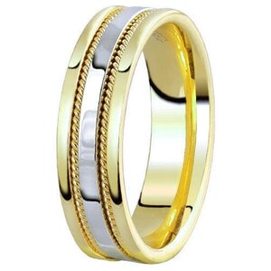Кольцо обручальное Юверос комбинированное золото, 585 проба, размер 20.5