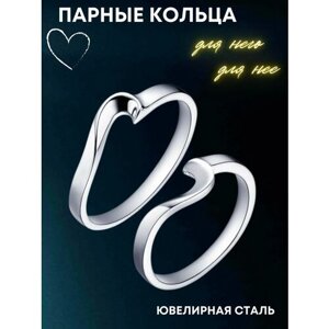 Кольцо помолвочное 4Love4You, нержавеющая сталь, серебрение, размер 18.5, серебряный