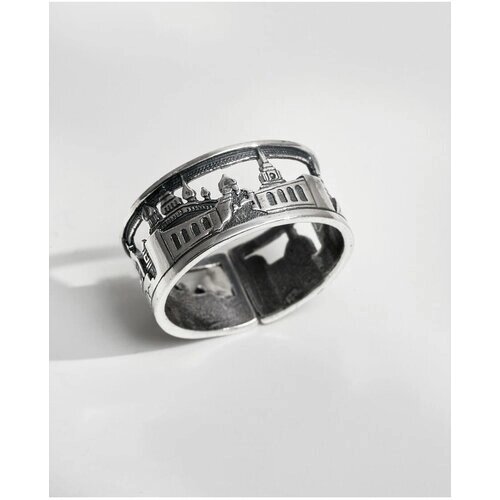 Кольцо Shine & Beauty, латунь, серебрение, размер 21, серебряный