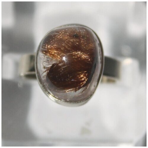 Кольцо True Stones, мельхиор, кварц, размер 19, коричневый