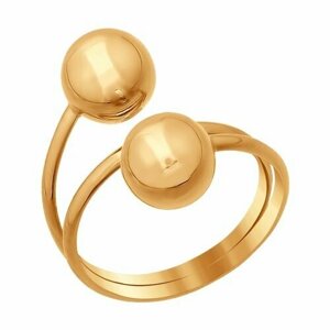 Кольцо Яхонт 155054 красное золото, 585 проба, размер 18, золотой