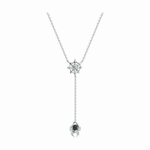 Колье Diamant online, серебро, 925 проба, фианит, длина 40 см., черный