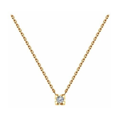 Колье Diamant online, золото, 585 проба, бриллиант, длина 45 см.