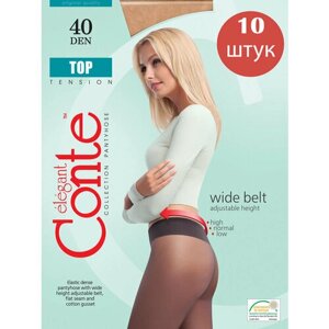 Колготки Conte Top, 40 den, с ластовицей, заниженная талия, 10 шт., размер 3, бежевый