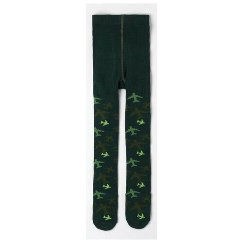 Колготки Kaftan для мальчиков, фантазийные, размер 104-110, зеленый