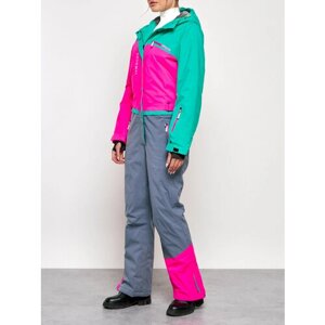 Комбинезон , зимний, силуэт прямой, карманы, карман для ски-пасса, подкладка, капюшон, мембранный, утепленный, водонепроницаемый, размер XL, зеленый