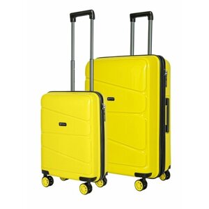 Комплект чемоданов Bonle H-8011_SL/YELLOW, 2 шт., 136 л, размер S/L, желтый