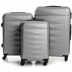 Комплект чемоданов Feybaul, 3 шт., размер L, серебряный