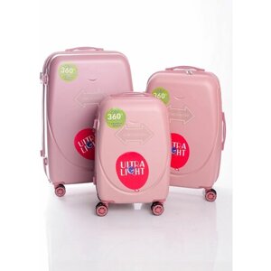 Комплект чемоданов Feybaul 31307, 3 шт., 95 л, размер S/M/L, розовый