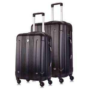 Комплект чемоданов L'case, 2 шт., 104 л, размер M/L, черный
