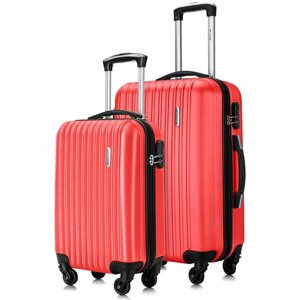 Комплект чемоданов L'case Krabi, 2 шт., 62 л, размер S/M, красный