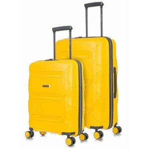 Комплект чемоданов L'case Miami, 2 шт., 78 л, размер S/M, желтый