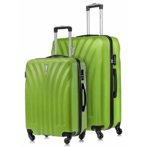 Комплект чемоданов L'case Phuket, 2 шт., ABS-пластик, 133 л, размер M/L, зеленый