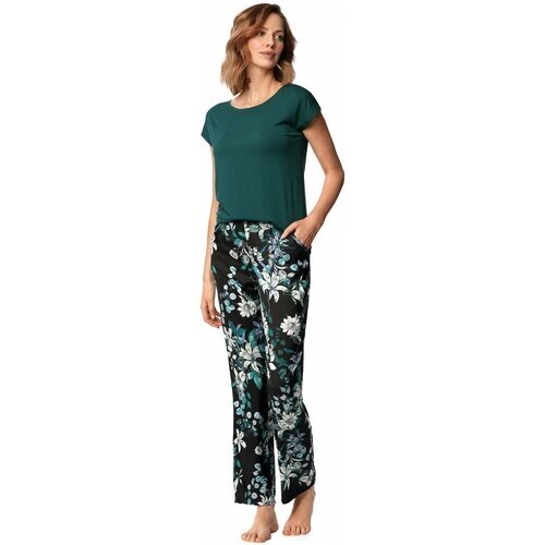 Комплект Nipplex, майка, брюки, карманы, размер XXL, зеленый