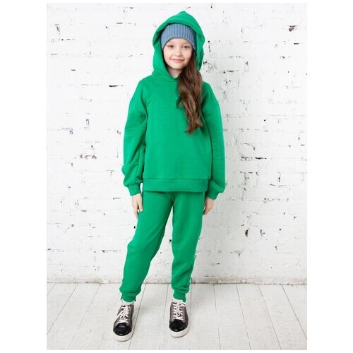 Комплект одежды 80 Lvl, худи и брюки, повседневный стиль, размер 34 (134-140), зеленый