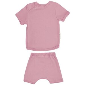 Комплект одежды Amarobaby для девочек, брюки и футболка, размер 62, розовый