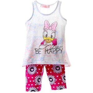 Комплект одежды Babylon fashion для девочек, шорты и легинсы и футболка и юбка, размер 98, розовый