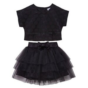 Комплект одежды Cookie, топ и юбка, размер 158, черный