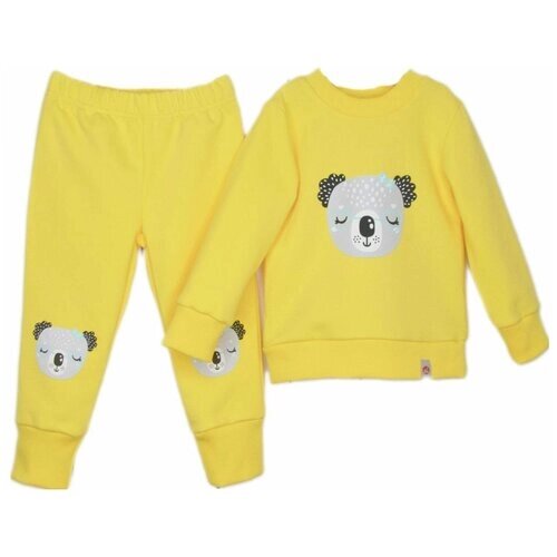 Комплект одежды детский, свитшот и брюки, повседневный стиль, размер 74, желтый