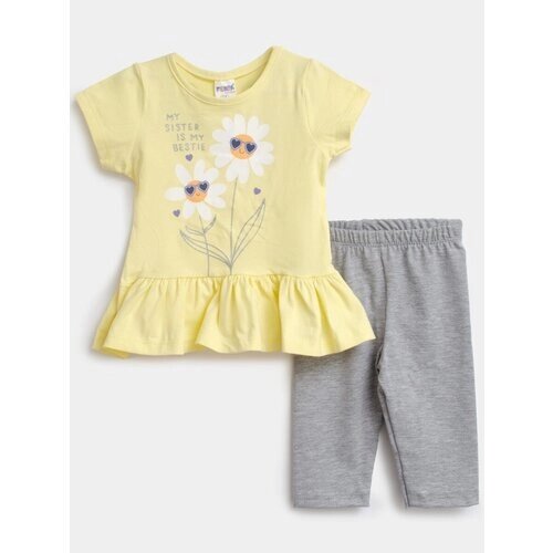 Комплект одежды Ferix для девочек, футболка и легинсы, повседневный стиль, размер 92, желтый