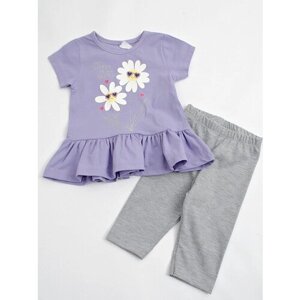 Комплект одежды Ferix, платье и легинсы, повседневный стиль, размер 98, фиолетовый