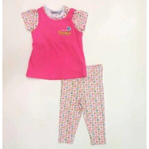 Комплект одежды Jacky для девочек, юбка и легинсы и футболка и шорты, размер 62, розовый