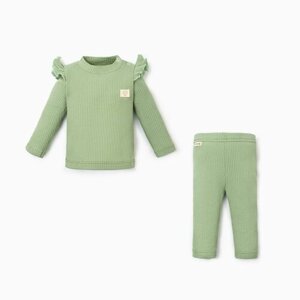 Комплект одежды Крошка Я для девочек, джемпер и легинсы, повседневный стиль, размер 80, зеленый