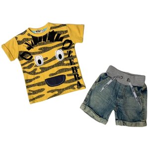 Комплект одежды Lilitop для мальчиков, футболка и шорты, повседневный стиль, размер 92, желтый