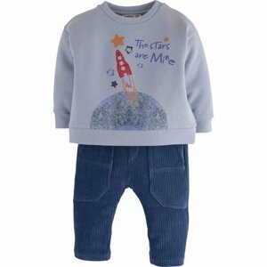 Комплект одежды mamino для мальчиков, брюки и свитшот, размер 74/44, голубой