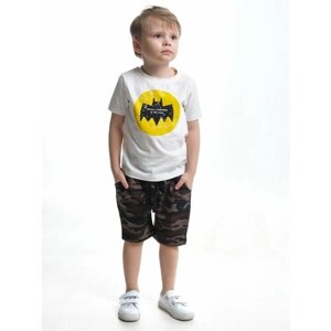 Комплект одежды Mini Maxi для мальчиков, брюки и футболка, повседневный стиль, размер 92, белый