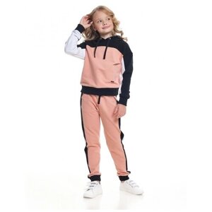 Комплект одежды Mini Maxi, толстовка и брюки, повседневный стиль, размер 128, розовый, черный