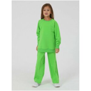 Комплект одежды Mitra, лонгслив и брюки, спортивный стиль, размер 134, зеленый