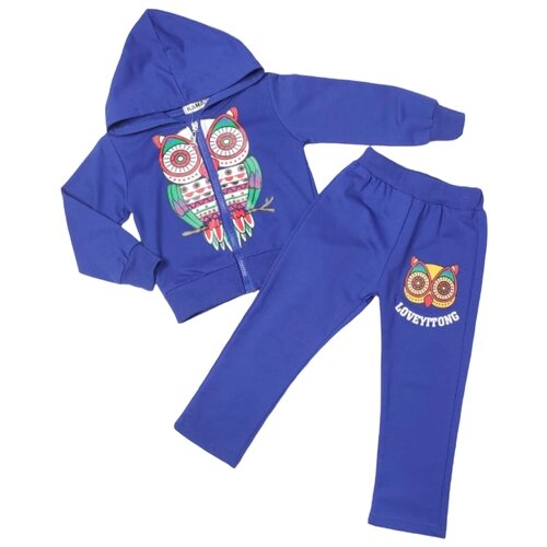 Комплект одежды , олимпийка и брюки, спортивный стиль, размер 98, синий