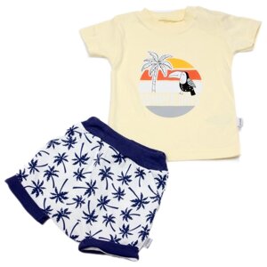 Комплект одежды Puan Baby для мальчиков, футболка и шорты, повседневный стиль, размер 68, желтый