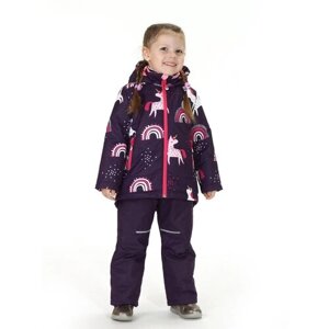 Комплект одежды Sova для девочек, куртка и брюки, повседневный стиль, размер 92, фиолетовый