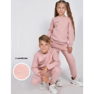 Комплект одежды , свитшот и брюки, размер 104, розовый