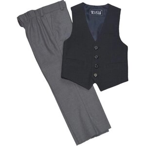 Комплект одежды TUGI для мальчиков, брюки и жилет, нарядный стиль, карманы, размер 92, серый