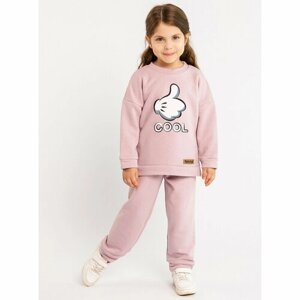 Комплект одежды YOULALA детский, джемпер и брюки, повседневный стиль, размер 92, розовый