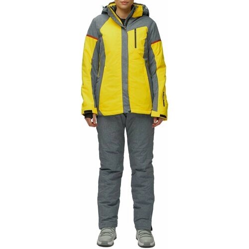 Комплект с брюками для сноубординга, зимний, силуэт полуприлегающий, утепленный, водонепроницаемый, размер 42, желтый
