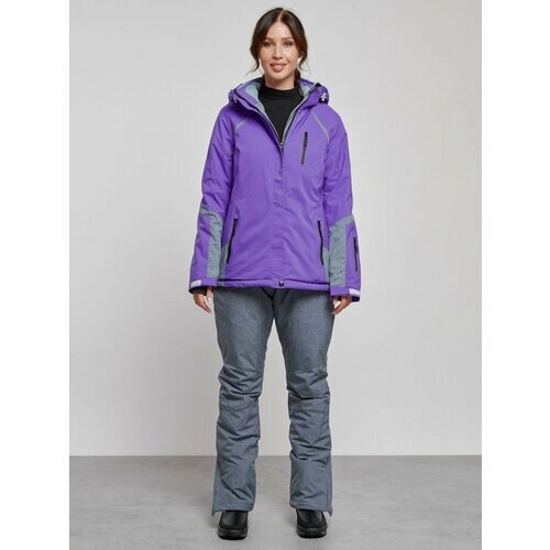 Комплект с полукомбинезоном MTFORCE для сноубординга, зимний, силуэт прямой, карманы, карман для ски-пасса, подкладка, капюшон, мембранный, утепленный, водонепроницаемый, размер S, фиолетовый