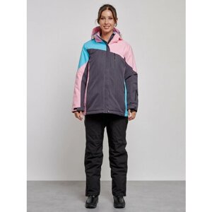 Комплект с полукомбинезоном MTFORCE, зимний, силуэт прямой, карманы, карман для ски-пасса, подкладка, капюшон, мембранный, утепленный, водонепроницаемый, размер 4XL, розовый
