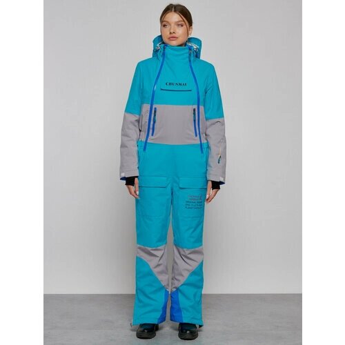 Комплект с полукомбинезоном MTFORCE, зимний, силуэт прямой, карманы, карман для ски-пасса, подкладка, капюшон, мембранный, утепленный, водонепроницаемый, размер S, синий