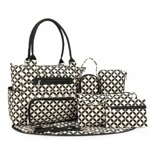 Комплект сумок шоппер 168174850, фактура матовая, гладкая, черный, белый