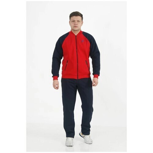 Костюм CroSSSport, олимпийка и брюки, силуэт прямой, карманы, размер 46, красный