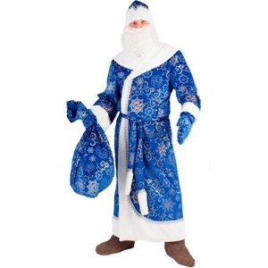 Костюм Дед Мороз синий взрослый (3012 к-19), размер 54-56, цвет мультиколор, бренд Пуговка
