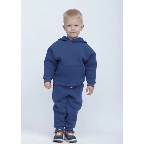 Костюм детский, худи и брюки, размер 98, синий